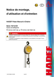 HADEF Premium 16/12-EX Serie Notice De Montage, D'utilisation Et D'entretien