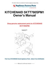 KitchenAid ARTISAN 5KTT780SPM1 Guide D'utilisation