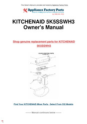 KitchenAid 5K5SSWH3 Mode D'emploi