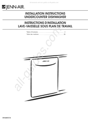 Jenn-Air JDB3600AWX0 Instructions D'installation