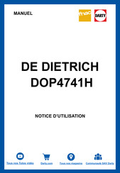 De Dietrich DOP4741H Notice D'installation Et D'utilisation