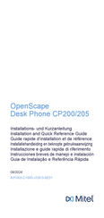 Mitel OpenScape CP200 Guide Rapide D'installation Et De Référence