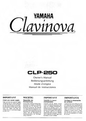 Yamaha Clavinova CLP-250 Mode D'emploi