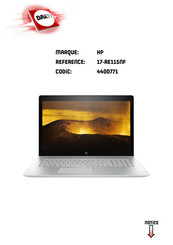 HP ENVY 17-AE115NF Manuel De L'utilisateur