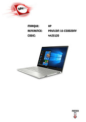 HP PAVILION 15-CS0020NF Manuel De L'utilisateur