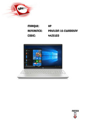 HP PAVILION 15-CW0005NF Manuel De L'utilisateur