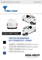 Assa Abloy Mul-T-Lock MTL-3PTS-1PT-RM Notice De Montage