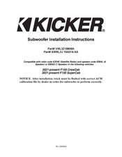 Kicker AMML3J 19A014 AA Instructions D'installation