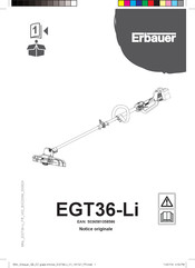 Erbauer EGT36-Li Mode D'emploi