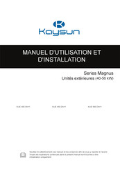 Kaysun Magnus Serie Manuel D'utilisation Et D'installation