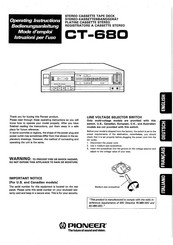 Pioneer CT-680 Mode D'emploi