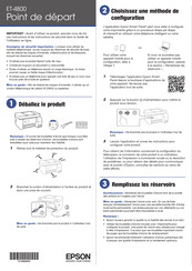 Epson ECOTANK ET-4800 Serie Point De Départ