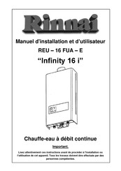 Rinnai REU-16FUA-E Manuel D'installation Et D'utilisateur