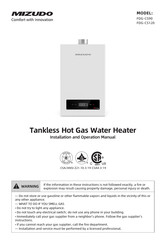 Mizudo FDG-CS90 Manuel D'installation Et D'utilisation