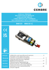 Cembre RHU 131 Notice D'utilisation Et D'entretien