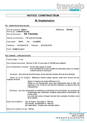 Transalp 476-NA Notice Constructeur