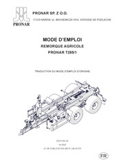 Pronar T285/1 Mode D'emploi