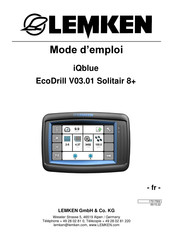 LEMKEN iQblue EcoDrill V03.01 Solitair 8+ Mode D'emploi