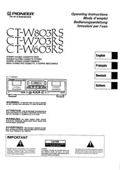 Pioneer CT-W603RS Mode D'emploi