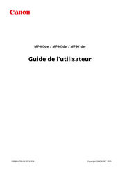 Canon MF463dw Guide De L'utilisateur