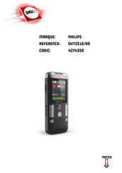 Philips VOICE TRACER DVT2710 Manuel De L'utilisateur