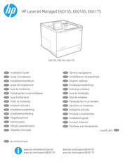 HP LaserJet E60155 Guide D'installation