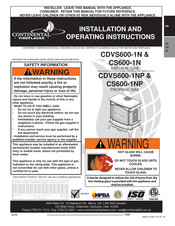 Continental Fireplaces CDVS600-1NP Instructions D'installation Et D'opération