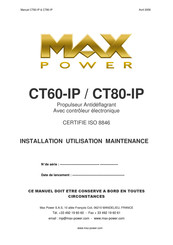 MAX power CT80-IP Manuel