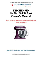 KitchenAid 5KSM150PSABY0 Mode D'emploi