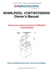 Whirlpool 1CWTW5700SW0 Instructions D'utilisation