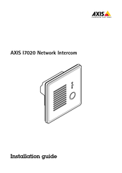 Axis Communications I7020 Instructions D'installation