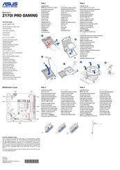Asus Z170I PRO GAMING Guide De Démarrage Rapide