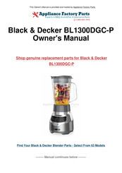 Black & Decker BL1300DGC-P Guide D'utilisation Et D'entretien