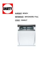 Bosch SBV63M20EU Notice D'utilisation