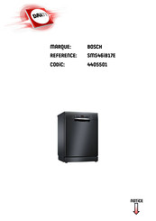 Bosch SMS46IB17E Mode D'emploi