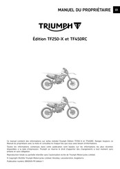 Triumph TF250-X 2024 Manuel Du Propriétaire