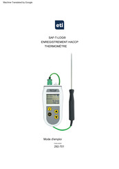 ATI SAF-T-LOG 292-701 Mode D'emploi