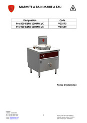 Charvet Pro 800 G1MF100BME /C Notice D'installation