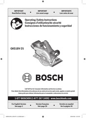 Bosch GKS18V-25N Professional Consignes D'utilisation/De Sécurité