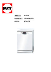 Bosch SMS69M92EU Notice D'utilisation