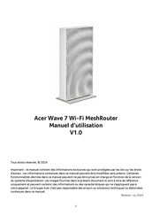 Acer Wave 7 Wi-Fi MeshRouter Manuel D'utilisation