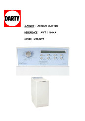 Electrolux ARTHUR MARTIN AWT 1166 AA Mode D'emploi