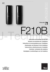 Nice F210B Instructions Et Recommandations Pour L'installateur