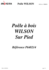 Invicta WILSON Notice Particulière D'utilisation Et D'installation