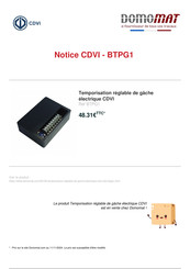 Cdvi BTPG1 Notice De Montage