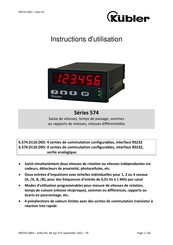 Kübler 574 Serie Instructions D'utilisation