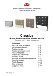 Renz Classica Notice De Montage Et De Mise En Service