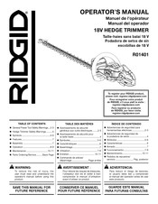 RIDGID R01401 Manuel De L'opérateur