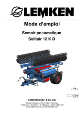 LEMKEN Solitair 12 K D Mode D'emploi