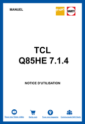 TCL Q85H Manuel De L'utilisateur